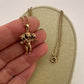 14K yellow gold three-headed panther pendant necklace, high-polish, Anomaly Relic House Relic Collection