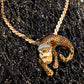 Enamel Leopard Necklace with Diamond Collar