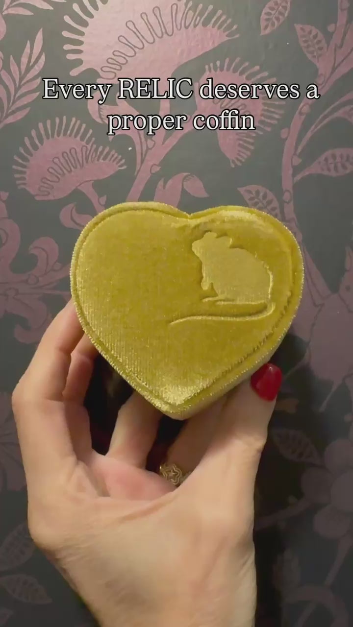 velvet jewelry box heart shaped