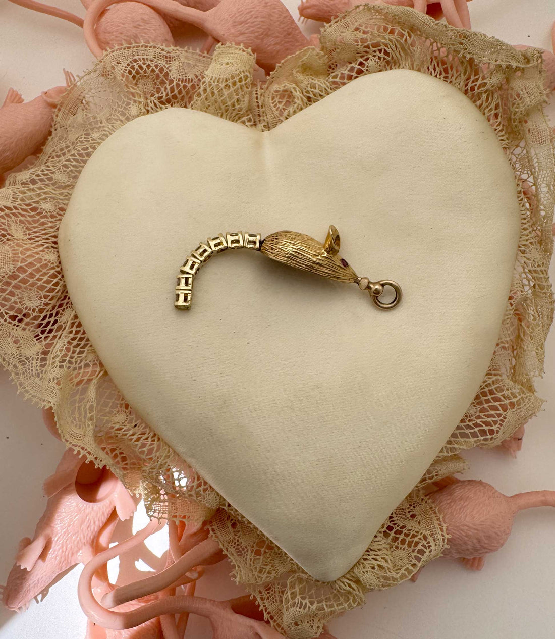 14K Rat with Diamond Articulated Tail