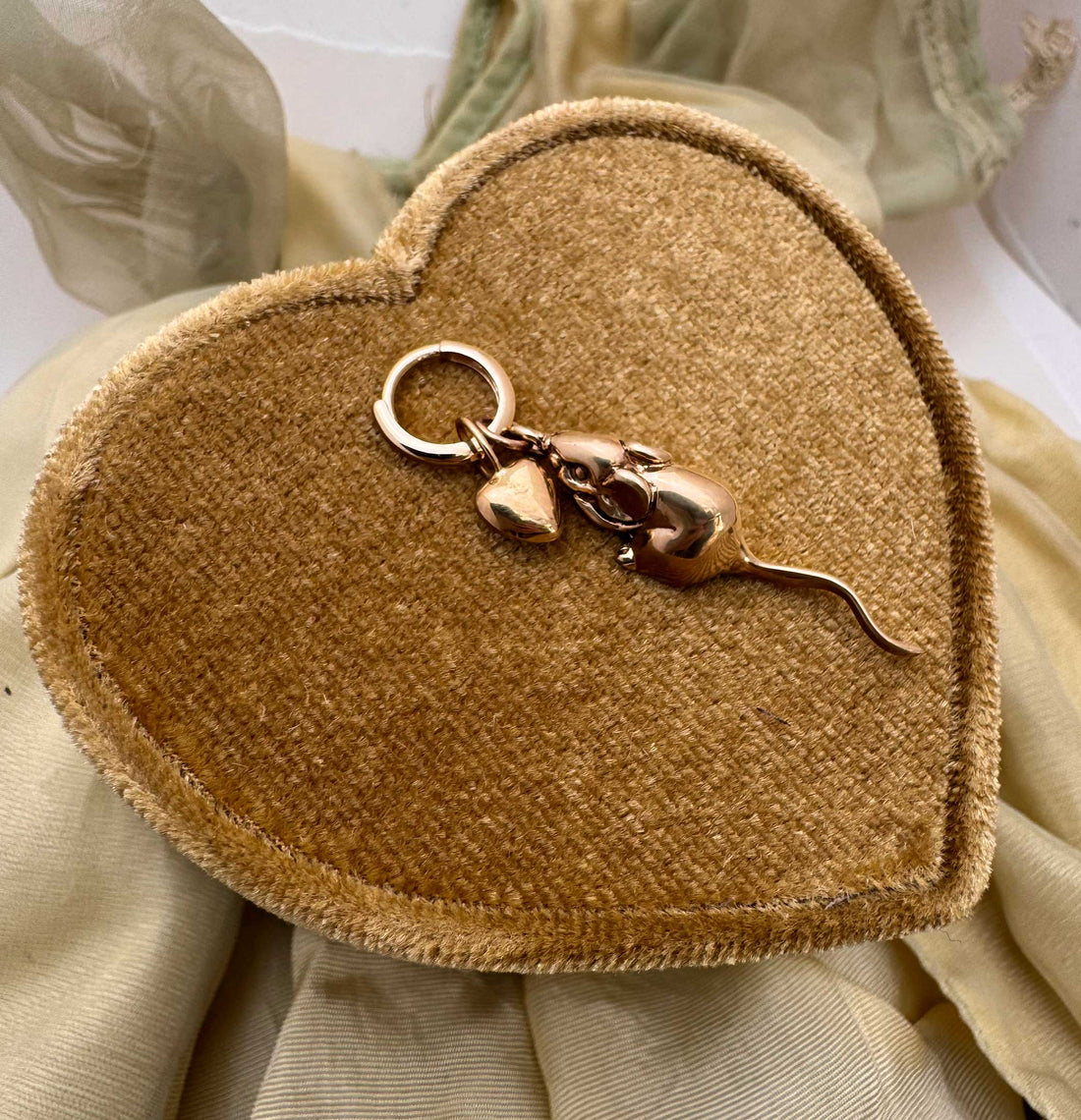 Rat and Heart Hoop Earring