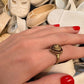 Baby Head Heart Ring with Rose Cut Garnets in 14K Gold