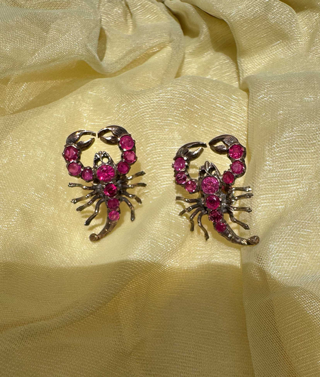 Vintage Ruby Scorpion Earrings